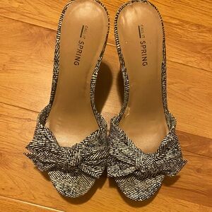 Call It Spring Black and White Patterned Heels
